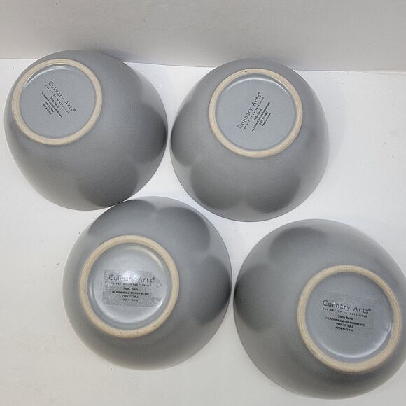 Culinary Arts Matte Bands Nickel Gray 4 Cereal Bowls 5 3/4\